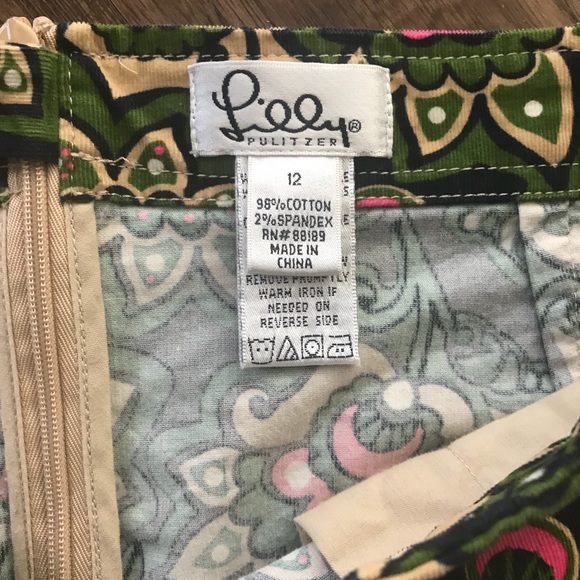 Lilly Pulitzer Floral Corduroy Skirt size 12 - Picture 3 of 4